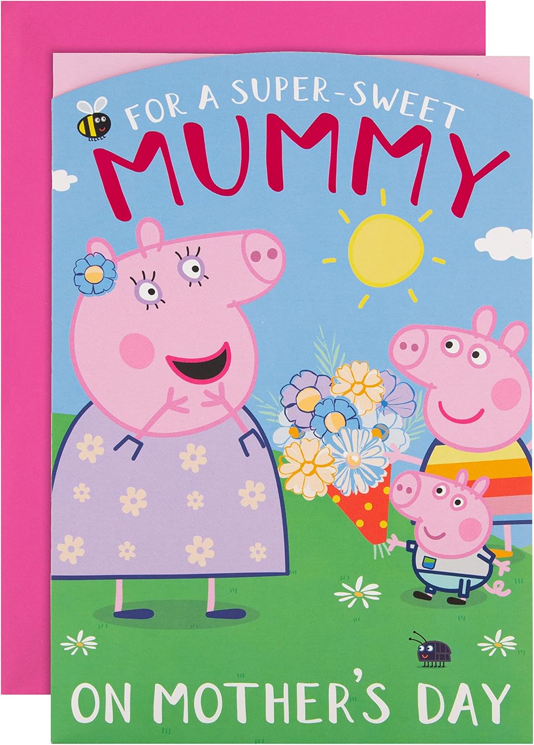 Hallmark Peppa Pig Super Sweet Mummy Mother’s Day card featuring colorful Peppa Pig illustration and playful greeting design.