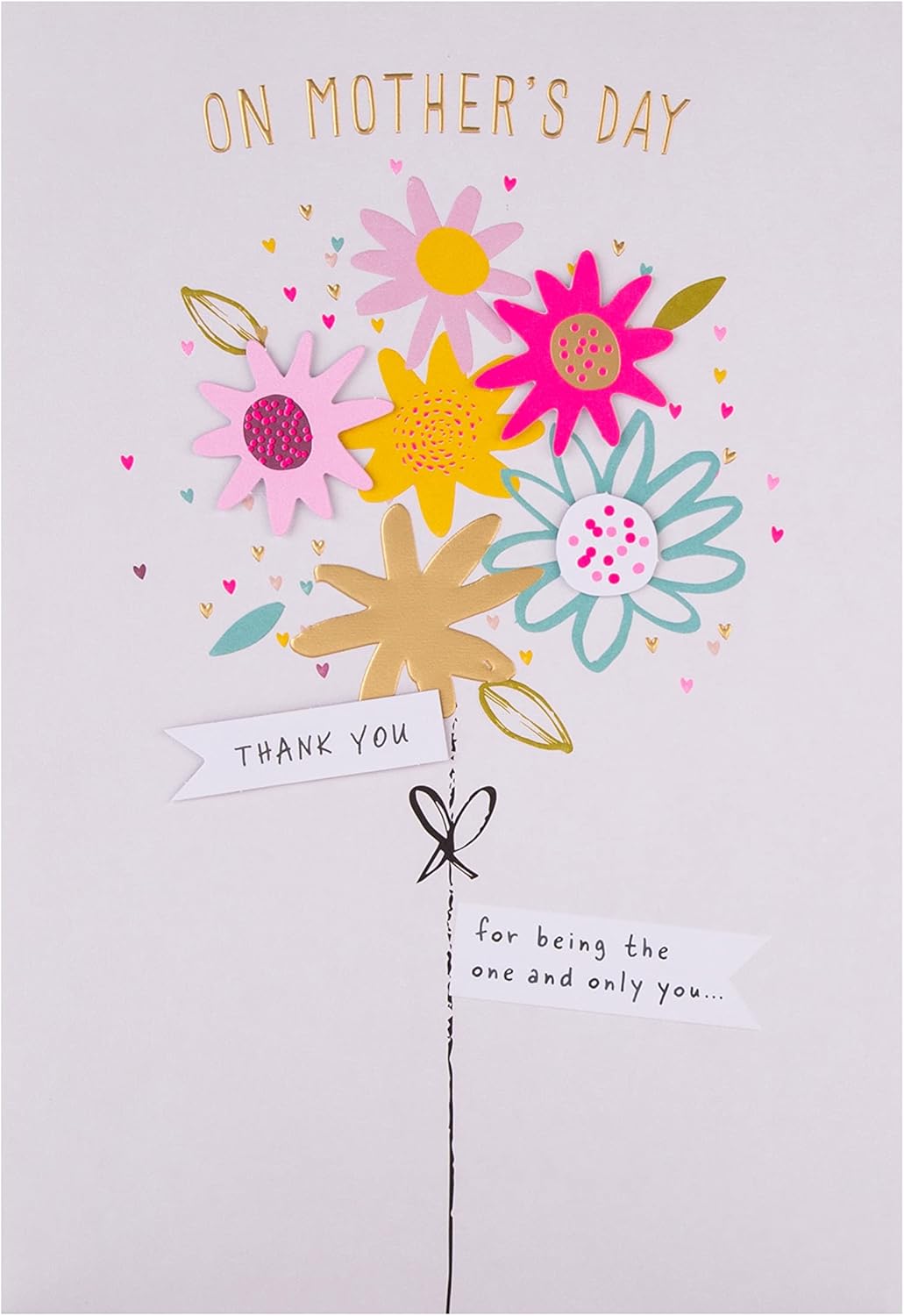 Bright floral bouquet Mother's Day card by Hallmark featuring colorful flowers and cheerful design for celebrating moms.