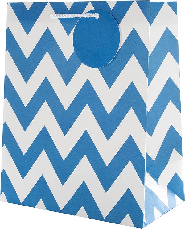 Hallmark contemporary blue multi-occasion medium gift bag with handles and decorative design for gift presentation