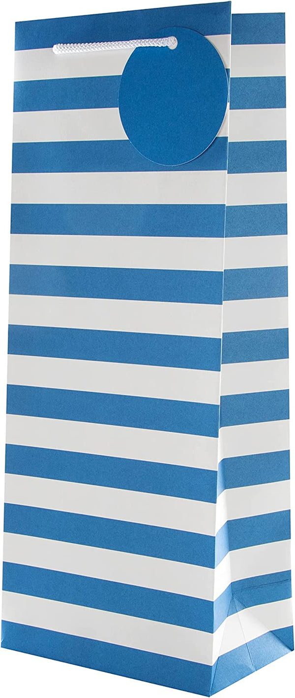 Hallmark contemporary blue gift bag with handles, featuring a stylish design, perfect for gift packaging.