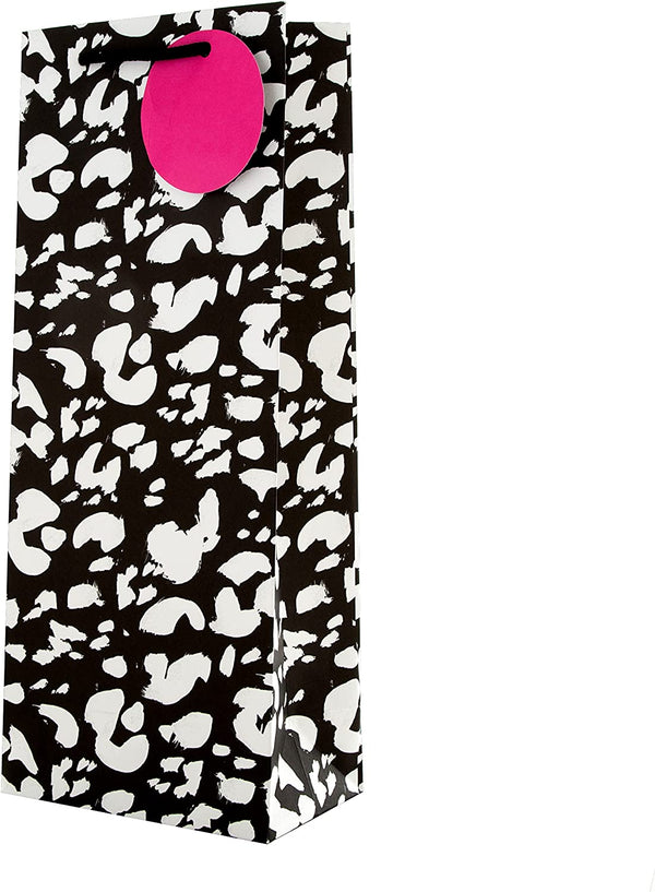 Hallmark medium gift bag with contemporary leopard print design, featuring stylish animal print pattern and sturdy handles.