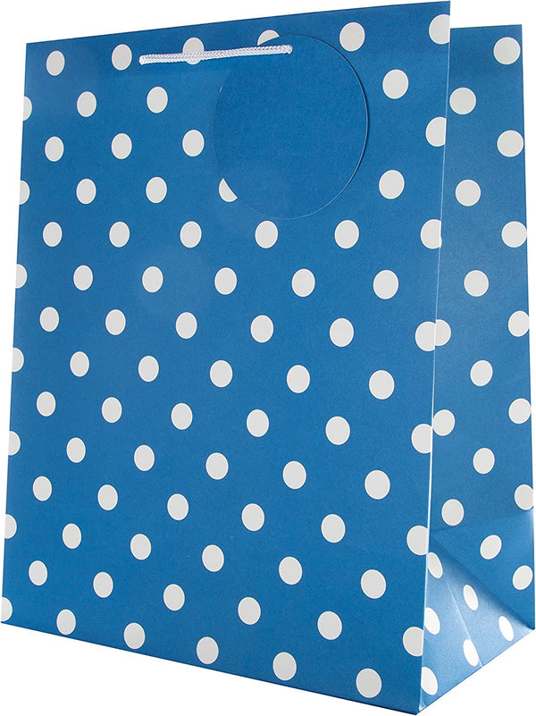 Blue Hallmark gift bag with sleek, modern design and contour pattern for elegant gift presentation.