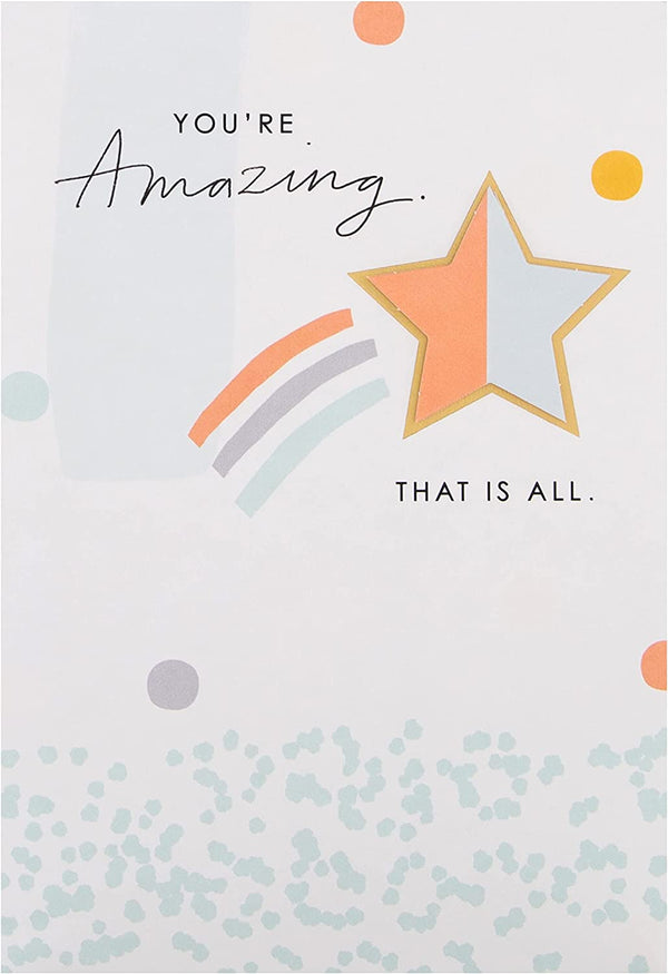 Hallmark 3D effect shooting star greeting card featuring a colorful design and embossed star pattern for special occasions.