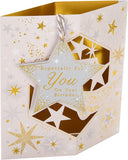Hallmark 3D Hanging Star Birthday Card featuring a colorful star design and festive greeting, perfect for celebrating special occasions.