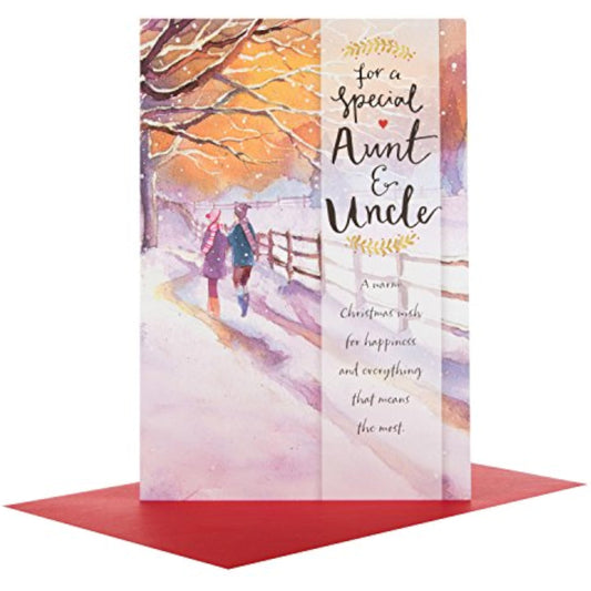 Hallmark Aunt & Uncle Christmas Card with Warm Wish Design featuring festive holiday imagery and heartfelt greeting.