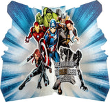 Hallmark Avengers Pop-Out Brother Birthday Card featuring Marvel superhero design and colorful, festive artwork.