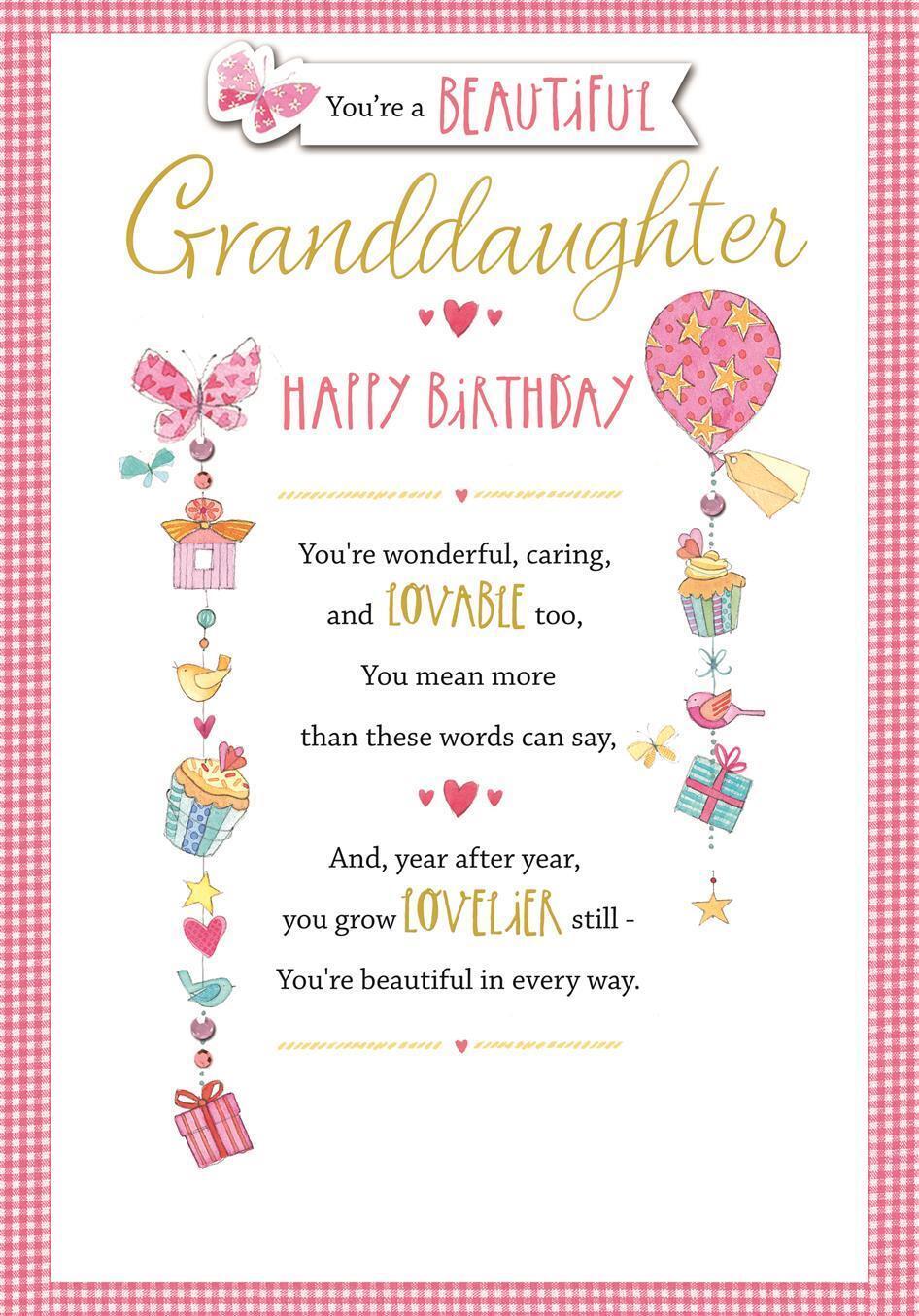 Hallmark granddaughter birthday greeting card featuring a heartfelt design, perfect for celebrating your lovable granddaughter.