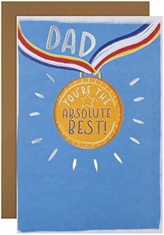 Hallmark Best Dad Medal Father's Day greeting card featuring a medal illustration and heartfelt message for dads.