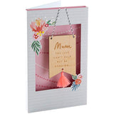 Hallmark birthday greeting card for mum with a wooden keepsake, featuring colorful floral design and heartfelt message.