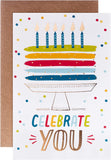 Hallmark Celebrate You birthday greeting card with colorful cake design and video message feature, ideal for special celebrations.