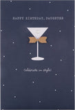 Hallmark greeting card with cocktail glass design and "Happy Birthday Daughter" message, stylish and colorful birthday greeting.