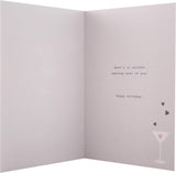 Hallmark birthday greeting card featuring a stylish cocktail glass design and "Happy Birthday Daughter" message.
