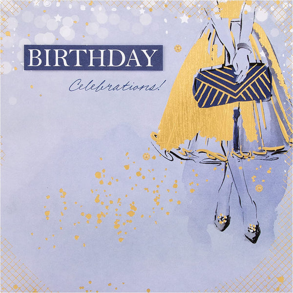 Hallmark contemporary fashion birthday greeting card featuring stylish illustration and modern design elements.