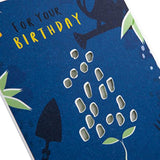 Hallmark contemporary garden design greeting card with seeded paper insert, featuring colorful floral artwork for special occasions.
