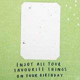 Hallmark contemporary garden-themed greeting card with seeded paper insert for birthdays, featuring floral design and vibrant colors.