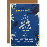 Hallmark contemporary garden design greeting card with seeded paper insert, featuring colorful floral artwork and eco-friendly details.