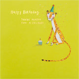 Contemporary Hallmark birthday greeting card featuring an illustrated cheetah design with colorful, modern artwork.