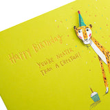 Contemporary illustrated cheetah design greeting card by Hallmark featuring vibrant artwork for birthday celebrations.