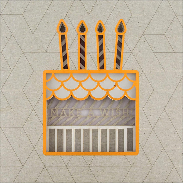 Contemporary layered laser cut birthday greeting card by Hallmark featuring intricate design and elegant craftsmanship.
