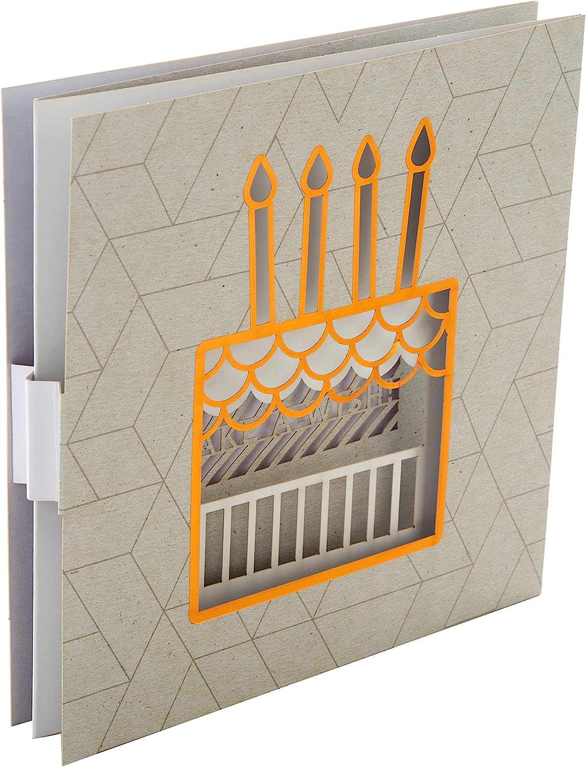 Laser cut layered birthday greeting card by Hallmark featuring intricate contemporary design with colorful decorations.