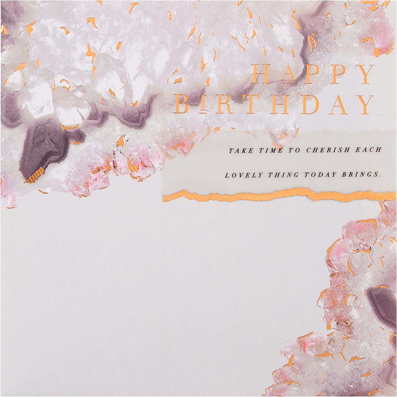 Hallmark contemporary marbled greeting card with elegant design, perfect for birthdays and special occasions.