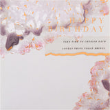 Hallmark contemporary marbled greeting card with elegant design, perfect for birthdays and special occasions.