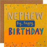 Hallmark contemporary nephew birthday greeting card with colorful design and cheerful message for celebrating a special day.