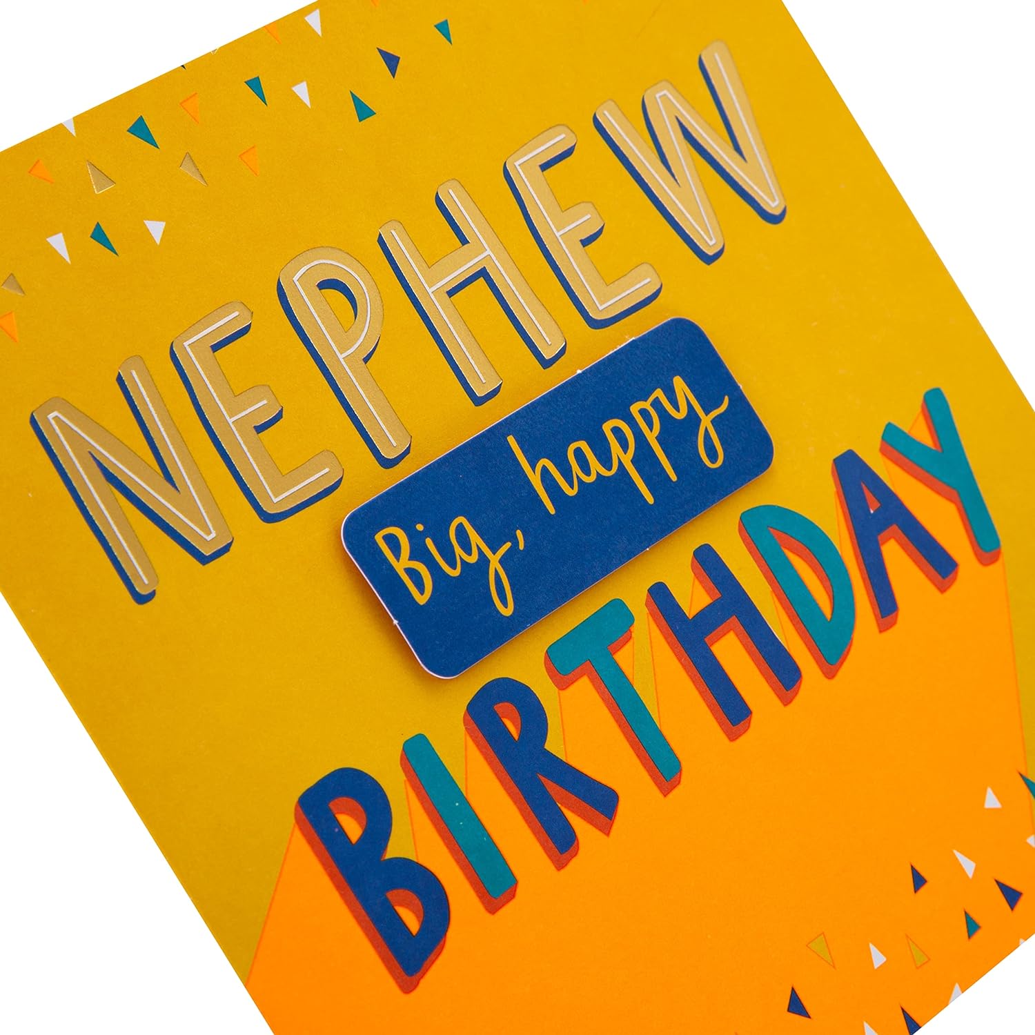 Hallmark contemporary nephew birthday greeting card with colorful, modern design and cheerful message for celebrating nephews.