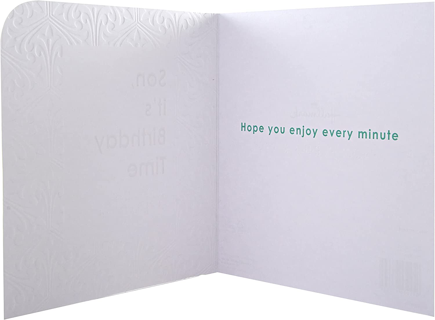Hallmark contemporary patterned birthday greeting card with Braille design for son, featuring colorful decorative elements.