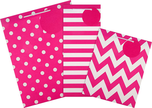 Hallmark contemporary pink designs gift bag bundle featuring elegant greeting card with floral accents and stylish gift wrapping.