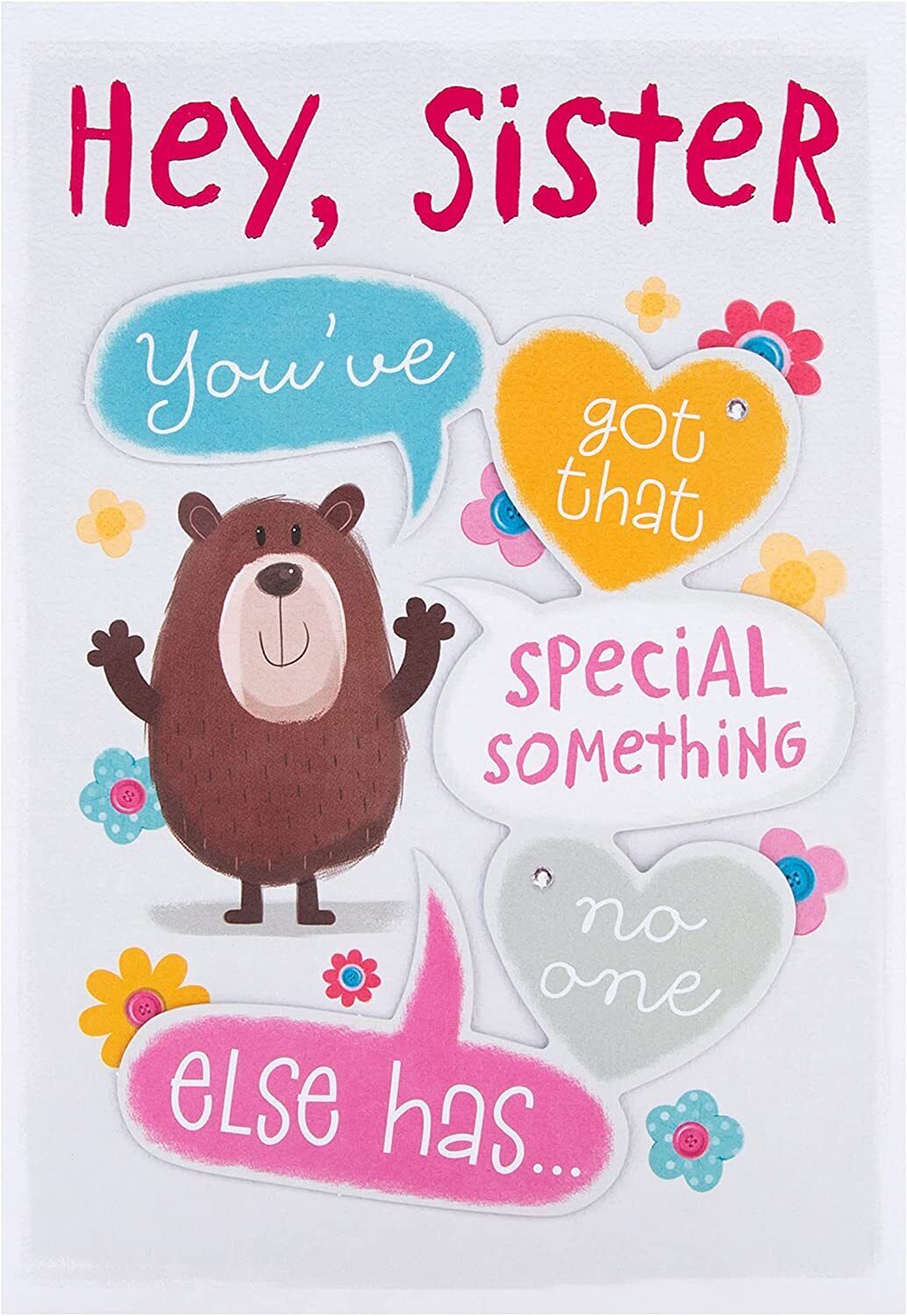 Hallmark Cute Sister Birthday Card featuring All About Gus illustration, colorful design, perfect for celebrating your sister's birthday.