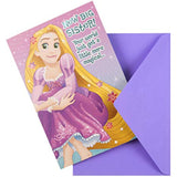 Hallmark Disney Rapunzel new big sister congratulations greeting card with colorful illustration of Rapunzel from Disney.