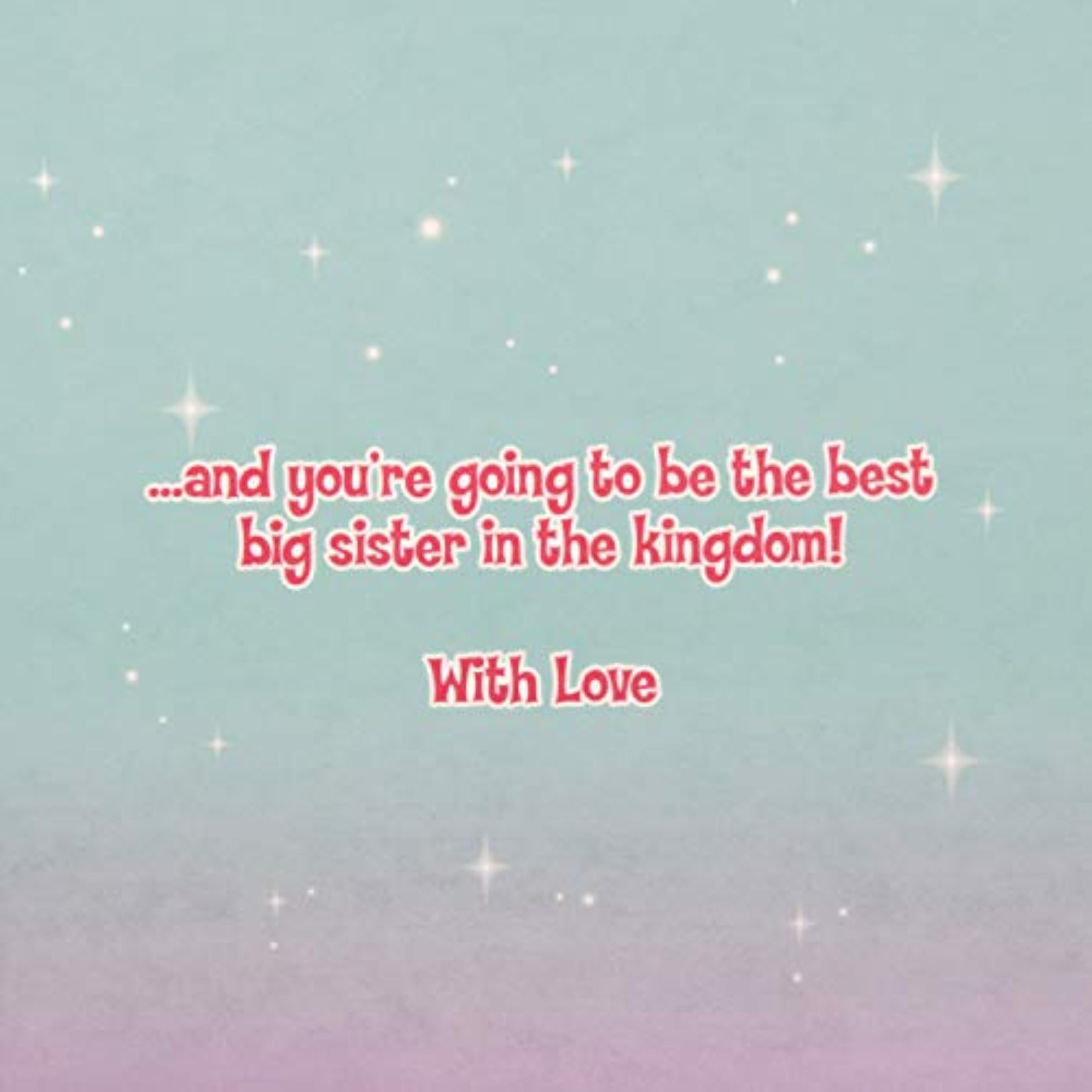 Hallmark Disney Rapunzel new big sister congratulations greeting card with colorful illustration and heartfelt message.