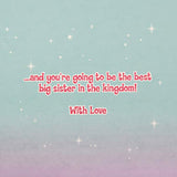 Hallmark Disney Rapunzel new big sister congratulations greeting card with colorful illustration and heartfelt message.