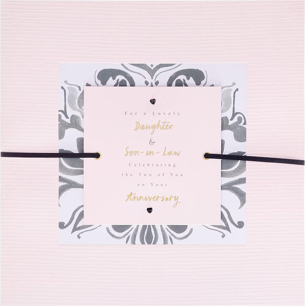 Hallmark elegant 3D daughter and son-in-law anniversary greeting card with intricate design and heartfelt message.