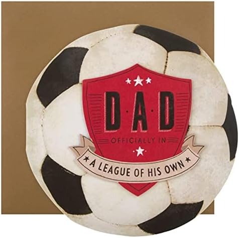 Hallmark Father’s Day greeting card titled "League of His Own" with a colorful design and heartfelt message inside.