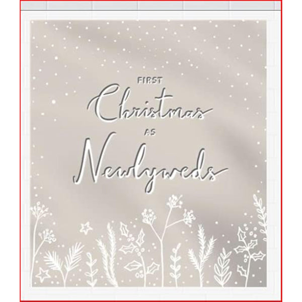 Hallmark First Christmas as Newlyweds greeting card with romantic design, perfect keepsake for celebrating newlyweds' holiday.