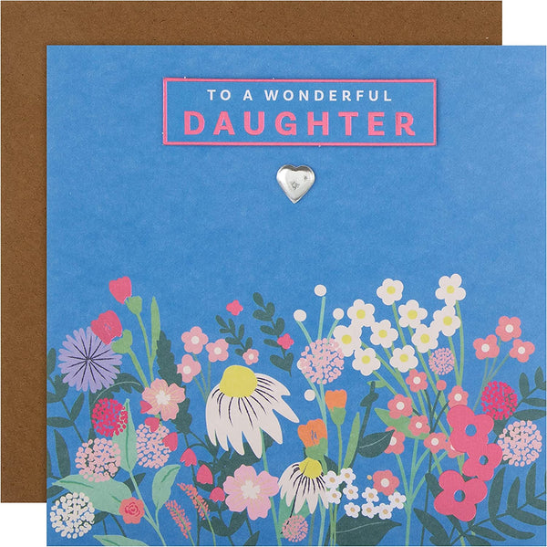Hallmark floral birthday greeting card with colorful bloom design for daughter, featuring cheerful floral artwork.