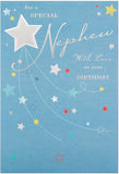 Hallmark greeting card for a special nephew with love on his birthday, featuring colorful birthday-themed design and heartfelt message.