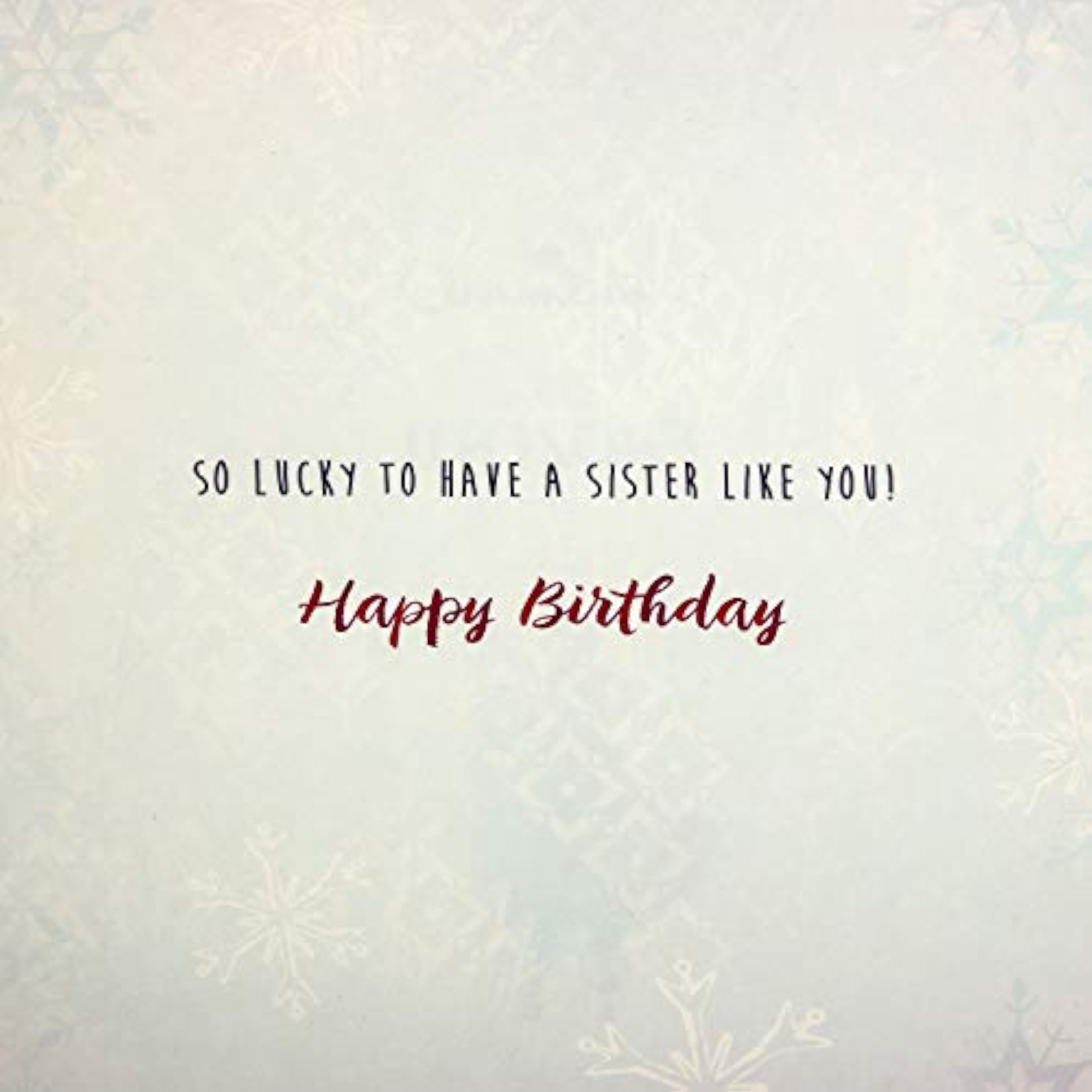 Hallmark Frozen Sister birthday greeting card featuring characters from the animated movie, with colorful winter-themed design.