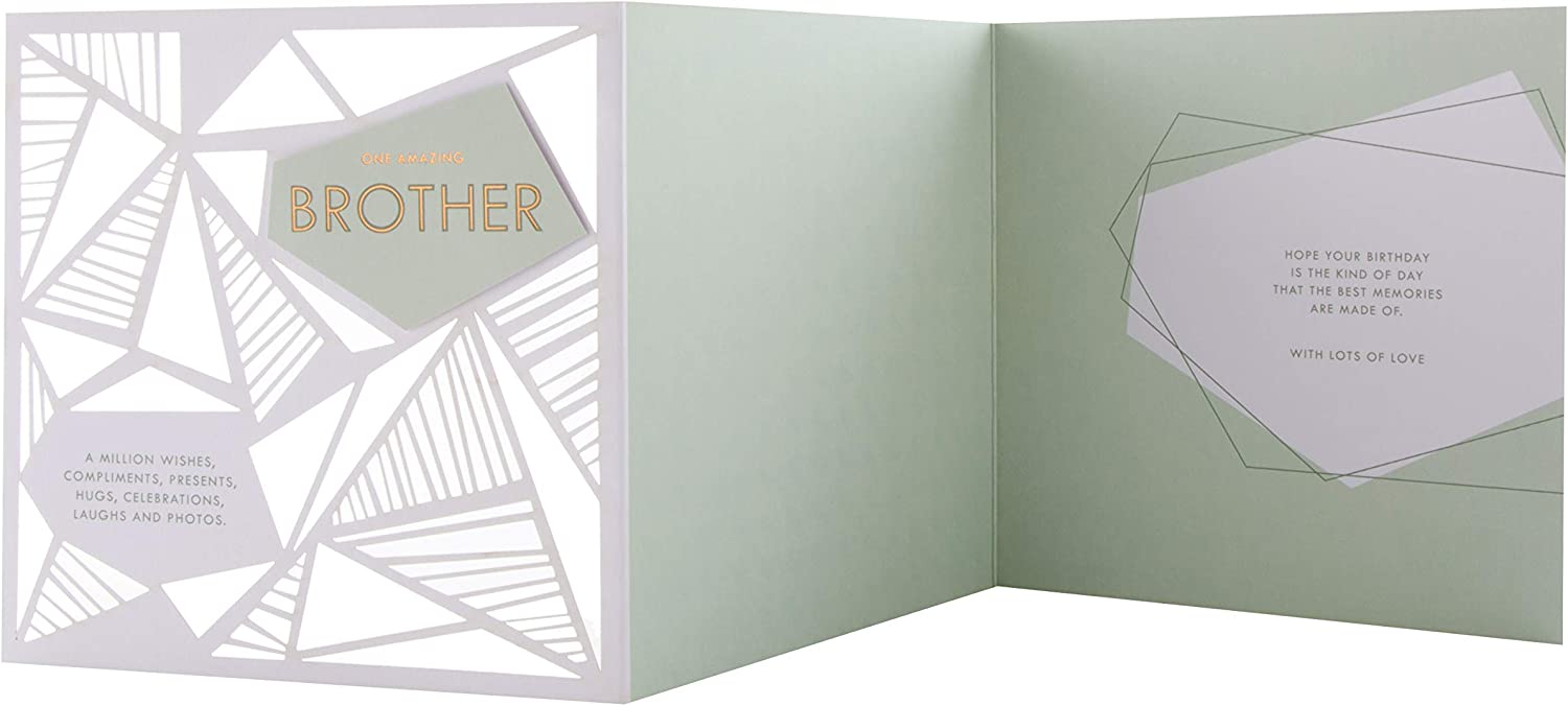 Hallmark geometric laser-cut 3D copper birthday greeting card with intricate design and modern style.