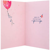 Gold foil Hallmark Good Mail birthday greeting card with "Be You" message, featuring vibrant design and cheerful imagery.