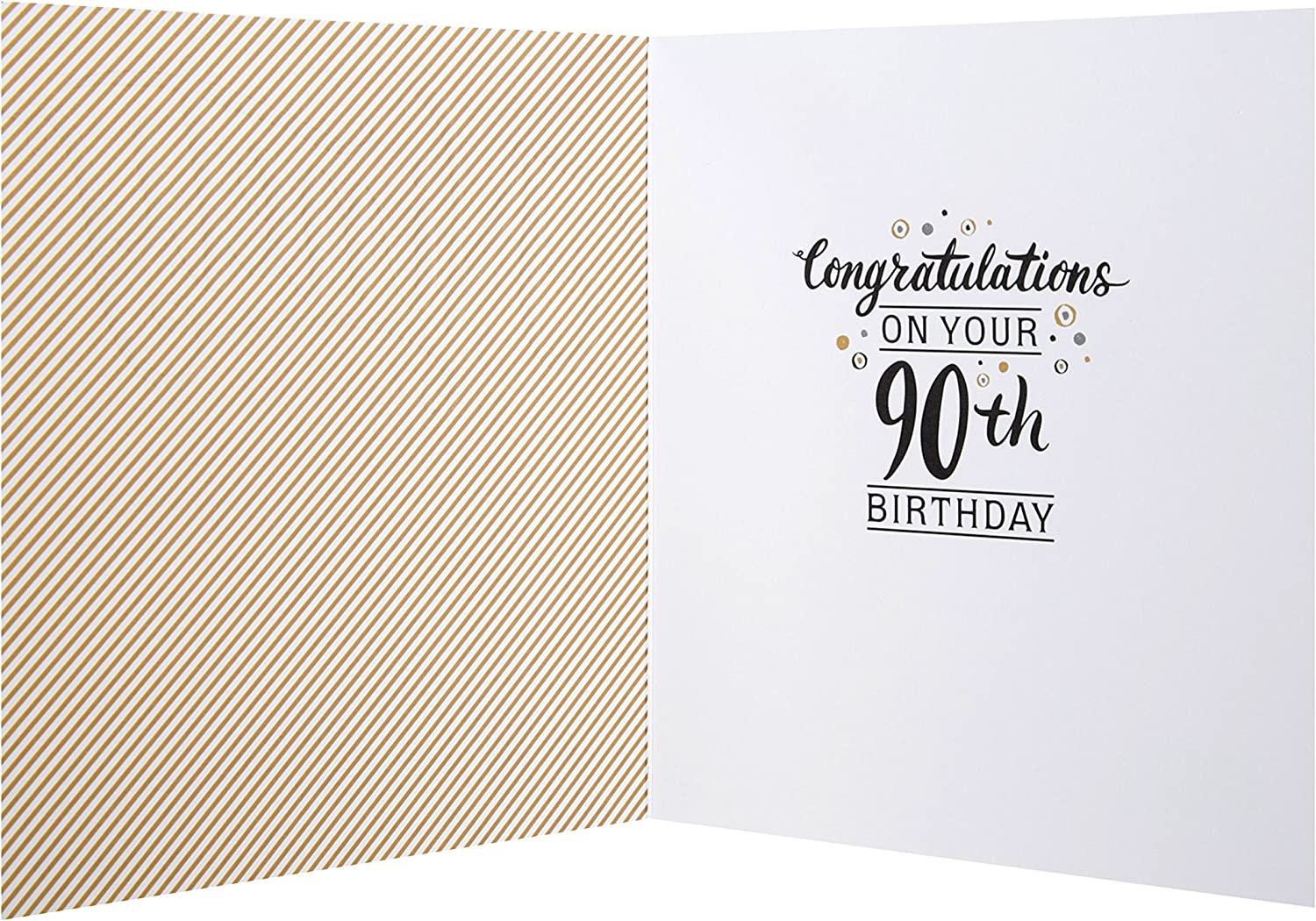 Hallmark Golden Wishes 90th birthday greeting card with elegant gold accents and celebratory design for milestone birthday celebration.