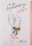 Hallmark 3D anniversary greeting card featuring a champagne glass design for couples, with elegant and festive details.