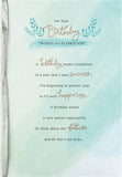 Hallmark greeting card with classic text design and heartfelt verse, featuring elegant typography on a festive birthday card.