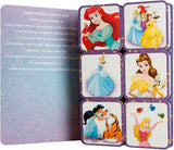 Hallmark Disney Princess birthday card memory game featuring colorful princess illustrations and game pieces on the front.