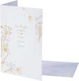 Hallmark sympathy greeting card with contemporary floral design, featuring soft pastel flowers and elegant message inside.