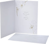 Hallmark sympathy greeting card with contemporary floral design featuring soft pastel flowers and elegant lettering.