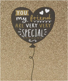 Hallmark Heart Glitter Birthday Card featuring sparkling glitter and heartfelt design, perfect for celebrating special occasions.