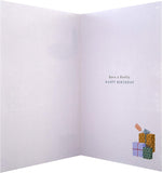 Hallmark Heartfelt Nephew birthday greeting card with gold foil glow design and heartfelt message inside.
